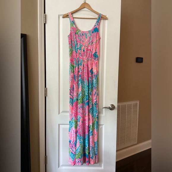 Lilly Pulitzer Holy Grail Tria Maxi in Turquoise Let’s Cha Cha, Size Small. - Picture 5 of 15